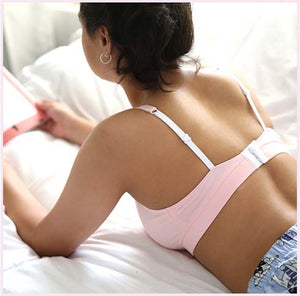 Back view of Miss Juliet Monika Sustainable Bamboo Bra in Pink